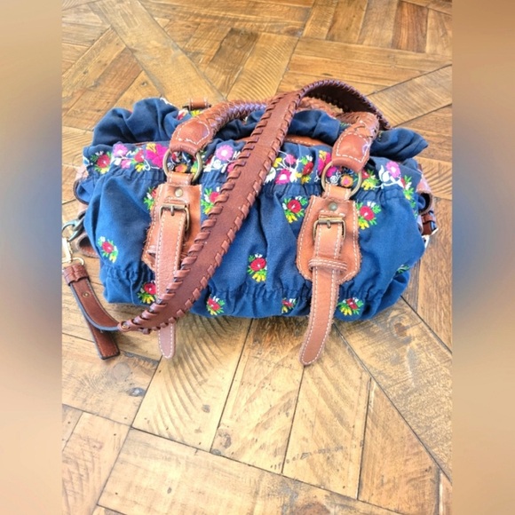Anthropologie Handbags - Anthropologie West Woven Leather And Embroidered Handbag Crossbody EUC